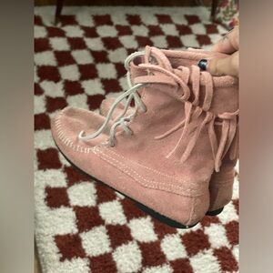 Rare Minnetonka Pink Boot